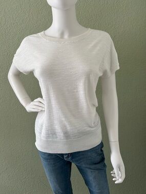 Loft Outlet Women's Short Sleeve Knit Top - White